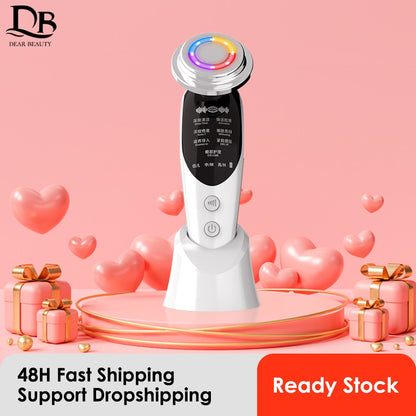 7 in 1 Face Massager RF &amp; EMS Microcurrent Lifting Machine LED Skin Rejuvenation Wrinkle Remover Anti-Aging Facial Beauty Device