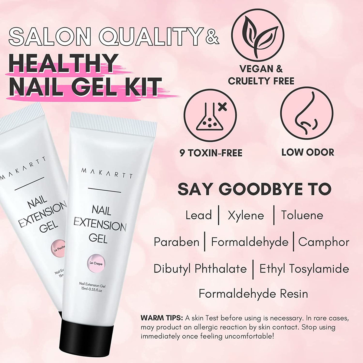Makartt Poly Nail Gel, 50ML Clear / Pink / Nude Nature Nail Extension Gel Glitter Builder Nail Gel Fall Trendy DIY Nail Art