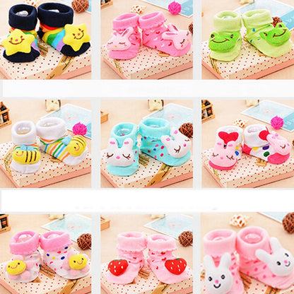 1 Pair 0-16 Month Socks with Printed for Newborns Baby Children's Clothes Stuff Boys Girls Slippers Infant Shoes Kids Socks