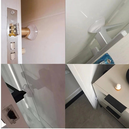 6/1pcs Door Handle Bumper Protective Plug Transparent Silicone Wall Protector Non-slip Round Door Stopper Muffler Self-adhesive