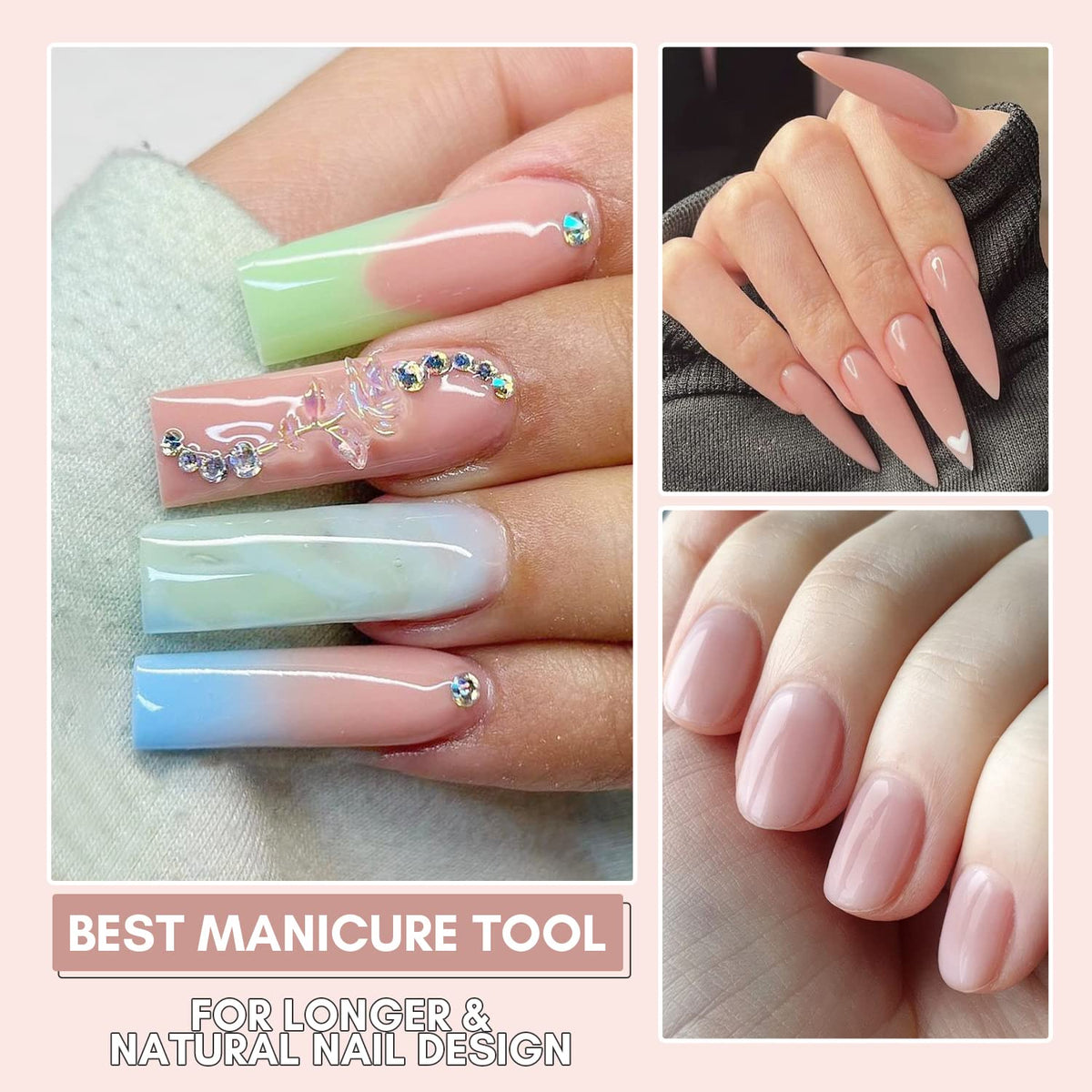 Makartt Poly Nail Gel, 50ML Clear / Pink / Nude Nature Nail Extension Gel Glitter Builder Nail Gel Fall Trendy DIY Nail Art