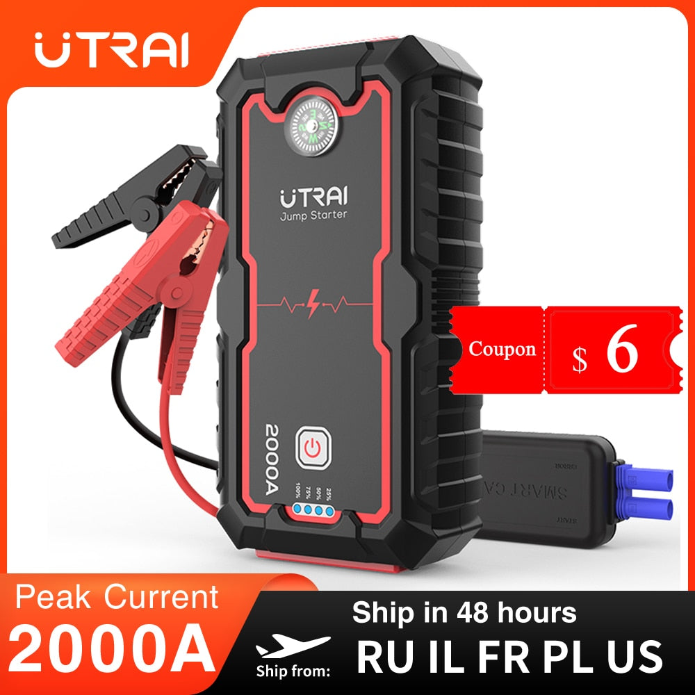 UTRAI Jump Starter Power Bank 2000A /1000A Portable Car Battery Starter For 12V Car Emergency Booster Starter Starting Device