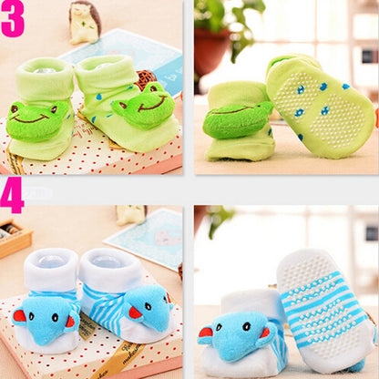 1 Pair 0-16 Month Socks with Printed for Newborns Baby Children's Clothes Stuff Boys Girls Slippers Infant Shoes Kids Socks