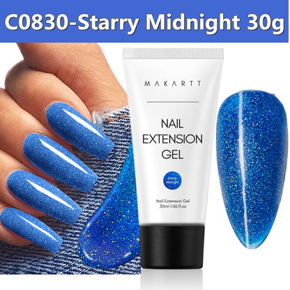Makartt Poly Nail Gel, 50ML Clear / Pink / Nude Nature Nail Extension Gel Glitter Builder Nail Gel Fall Trendy DIY Nail Art