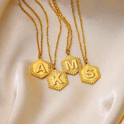 A-Z Letter Necklace  Necklaces For Women Stainless Steel Initial Letter Chain  Pendant Choker Necklace Birthday Jewelry Gift