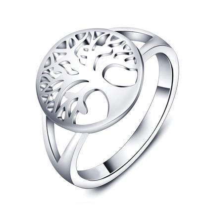 Classic Tree of Life Silver Color Rings for Fashion Accessories(JewelOra RI102308)