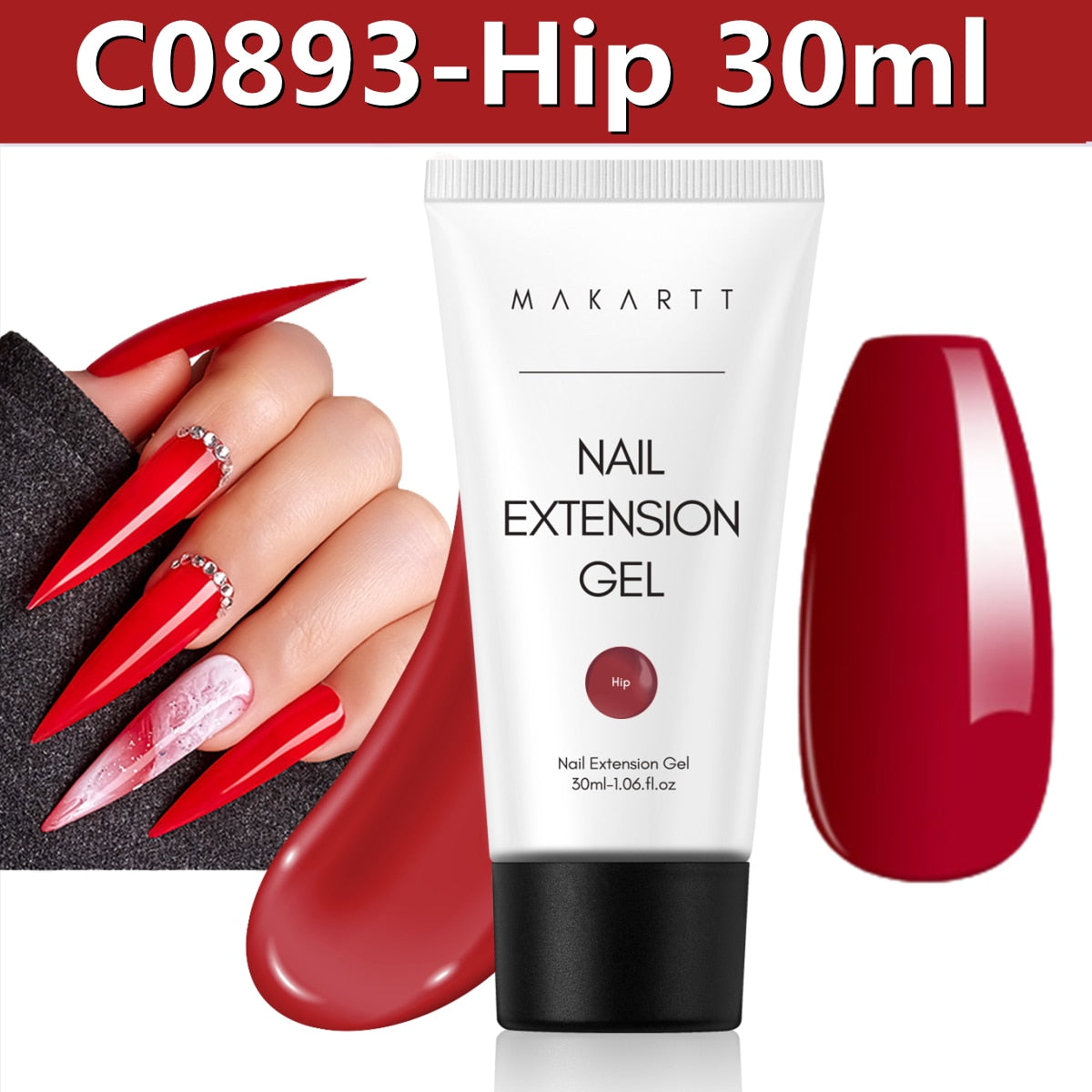 Makartt Poly Nail Gel, 50ML Clear / Pink / Nude Nature Nail Extension Gel Glitter Builder Nail Gel Fall Trendy DIY Nail Art