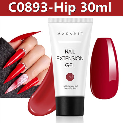 Makartt Poly Nail Gel, 50ML Clear / Pink / Nude Nature Nail Extension Gel Glitter Builder Nail Gel Fall Trendy DIY Nail Art