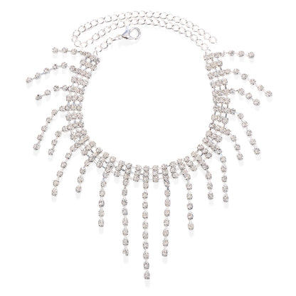 1PC Stonefans Full Rhinestone Tassel Adjustable Ankles Foot Chain Jewelry for Women Crystal Anklets Cheville Bracelet Leg Gifts