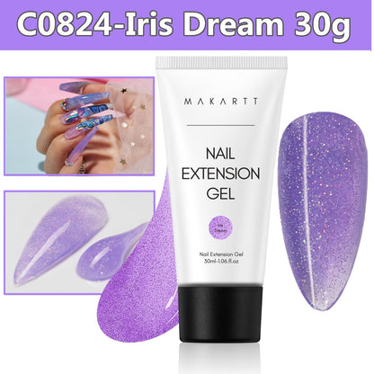 Makartt Poly Nail Gel, 50ML Clear / Pink / Nude Nature Nail Extension Gel Glitter Builder Nail Gel Fall Trendy DIY Nail Art