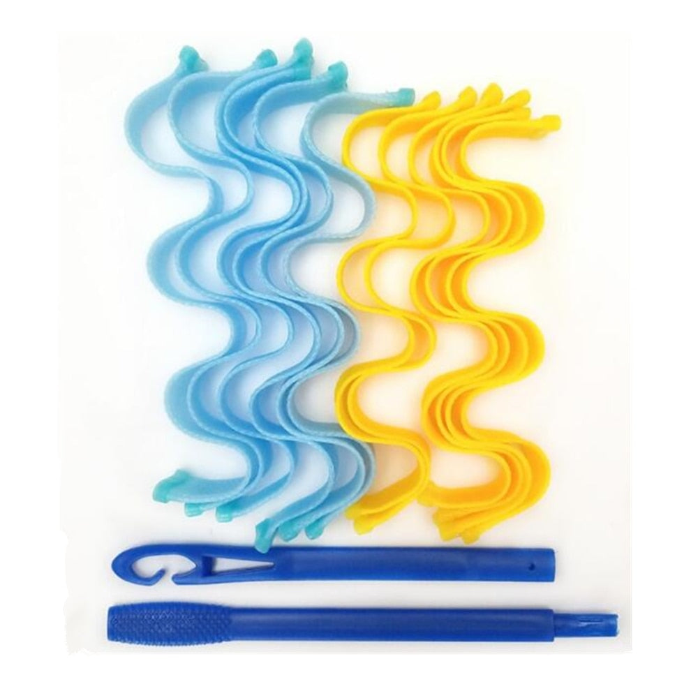 12pcs Heatless Hair Curler No Heat Hair Rollers Soft Curls Curling Rod Roller Sticks Perm Rods Wave Formers Hair Styling Tools