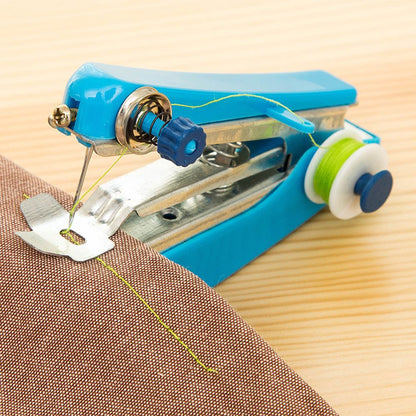 1pc Portable Mini Manual Sewing Machine Simple Operation Sewing Tools Handheld Apparel Cloth Fabric Handy Quick Needlework Tool