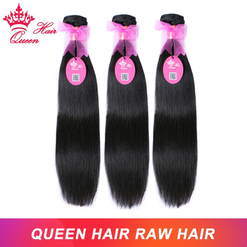 Queen Hair Raw Virgin Hair Straight 100% Human Hair Unprocessed Virgin Hair Bundles Weave Extension Brazilian Hair Natural Color