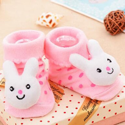 1 Pair 0-16 Month Socks with Printed for Newborns Baby Children's Clothes Stuff Boys Girls Slippers Infant Shoes Kids Socks