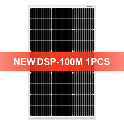 DOKIO 100W 18V Solar Panel Waterproof Glass Solar Panel 200W 300W 400W Home/RV/Camping Rechargeable Monocrystalline Solar Panel